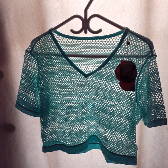 XL 80's Honeycomb Shirt Bikini Top Combo - Picture 12 of 16